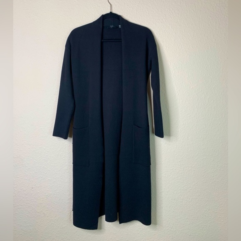 Tahari Cardigan Sweater Large Women's Thick Knitted Black Size L Belted Pockets